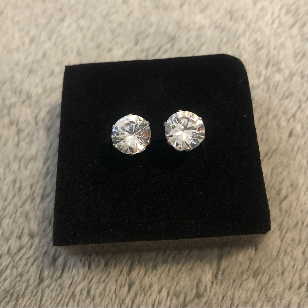 Silver ➕ Gold Crystal Stud Earrings